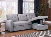 Upholstered Pull Out Sectional Sofa With Chaise - R&R Furniture Gallery (Fountain Valley, CA)