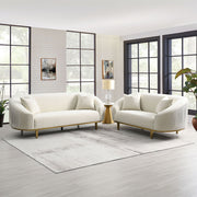Martina - Sofa With 2 Pillows - Ivory Velvet - R&R Furniture Gallery (Fountain Valley, CA)