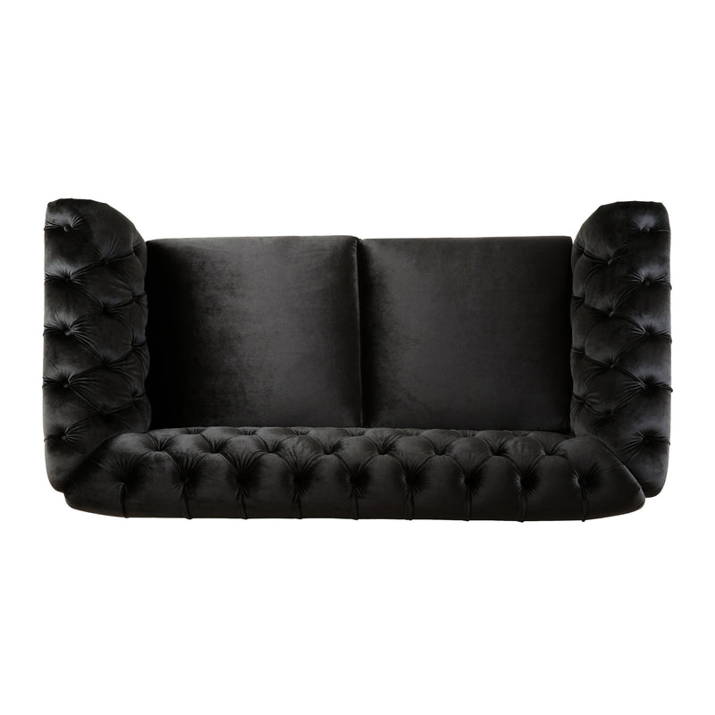 Chesterfield Loveseat Sofa, 2 Person Rolled Arm Upholstered Couch - R&R Furniture Gallery (Fountain Valley, CA)