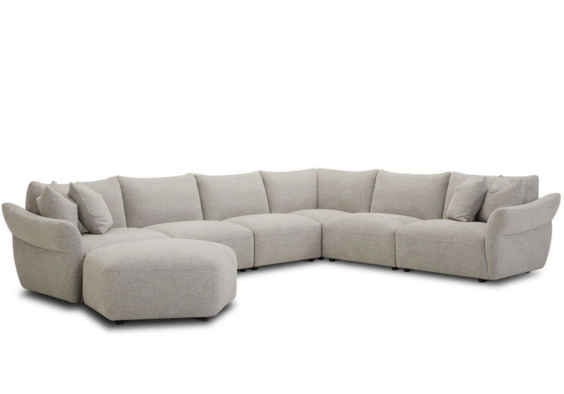 Playful - 6 Piece Modular Sectional - Canes Cobblestone - R&R Furniture Gallery (Fountain Valley, CA)