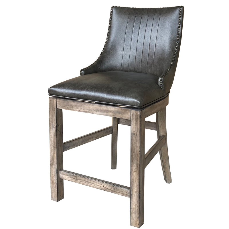 Lodge Dining - Faux Leather Swivel Counter Sling Chair (Set of 2) - Siltstone - R&R Furniture Gallery (Fountain Valley, CA)