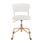 Lumi Source Tania contemporary task desk chair with black fabric seat and adjustable height.