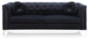 Elegant contemporary Pompano sofa by Glory Furniture, stationary sofa with plush cushions and sleek modern design.