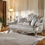 Libertee - Sofa With 5 Pillows - Beige Fabric & Champagne - R&R Furniture Gallery (Fountain Valley, CA)