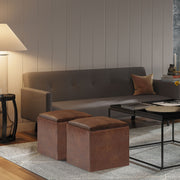 Rockwood - Upholstered Cube Storage Ottoman With Tray - R&R Furniture Gallery (Fountain Valley, CA)