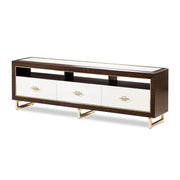 Belmont Place - Media Cabinet - White / Dark Brown - R&R Furniture Gallery (Fountain Valley, CA)