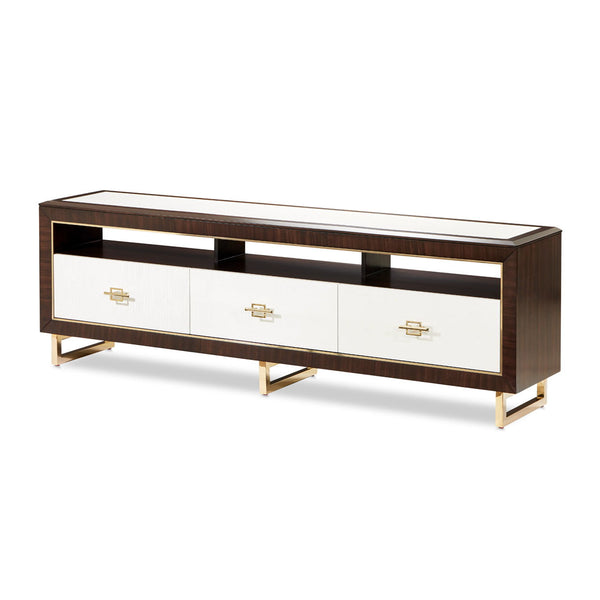 Belmont Place - Media Cabinet - White / Dark Brown