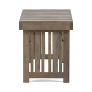 Noble House Temptation outdoor foldable side table with slat design, lightweight and portable for patio or garden use.