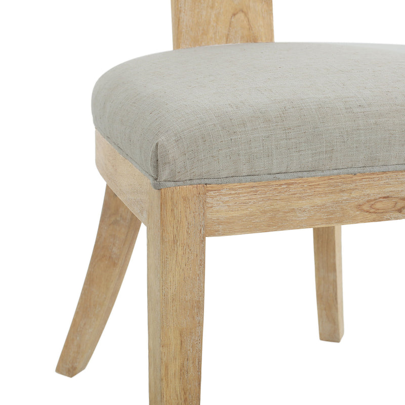 Contemporary Fabric Upholstered Side Dining Chairs Set With Curved Back - R&R Furniture Gallery (Fountain Valley, CA)