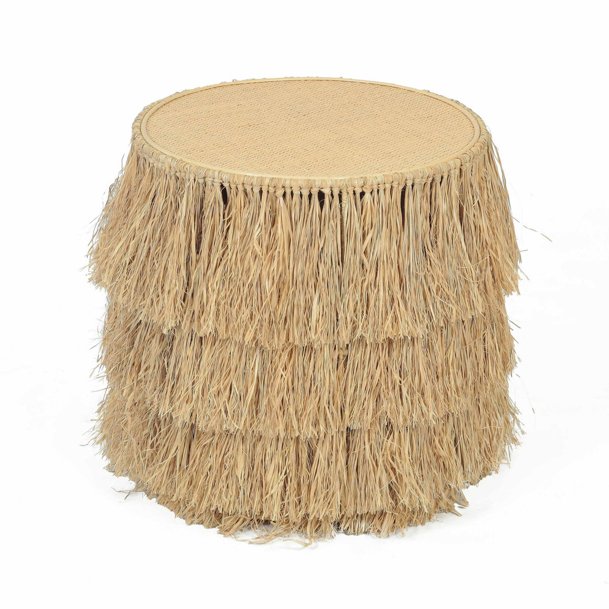 Luau - Rattan Round End Table - Natural - R&R Furniture Gallery (Fountain Valley, CA)