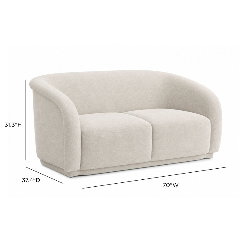 Yara - Distressed Chenille Loveseat - Sand