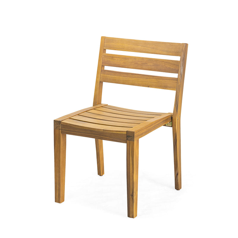 Outdoor Dining Side Chair (Set of 2) - Teak Finish - R&R Furniture Gallery (Fountain Valley, CA)