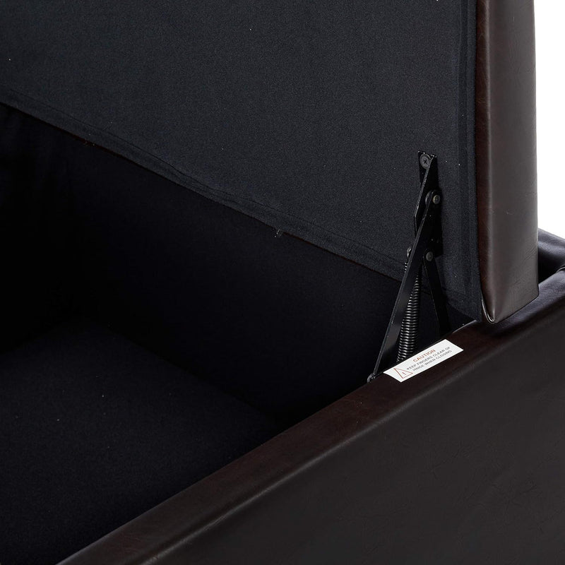 Lanister - Ottoman Double Top Storage - Brown - R&R Furniture Gallery (Fountain Valley, CA)