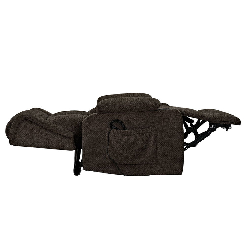 Lusio - Power Motion Recliner With Lift & Cup Holder - Brown