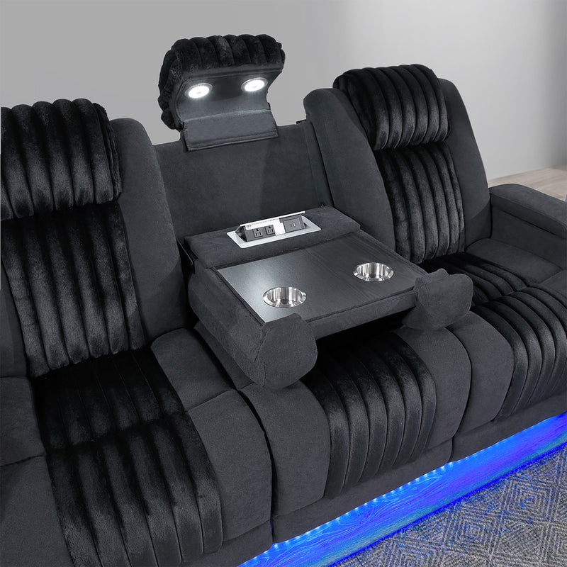 Duran - Power Reclining Sofa With Power Headrest - R&R Furniture Gallery (Fountain Valley, CA)