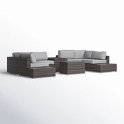 Wicker Sectional Seating Group With Cushions - R&R Furniture Gallery (Fountain Valley, CA)