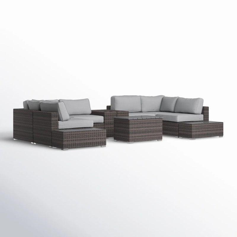 Wicker Sectional Seating Group With Cushions - R&R Furniture Gallery (Fountain Valley, CA)