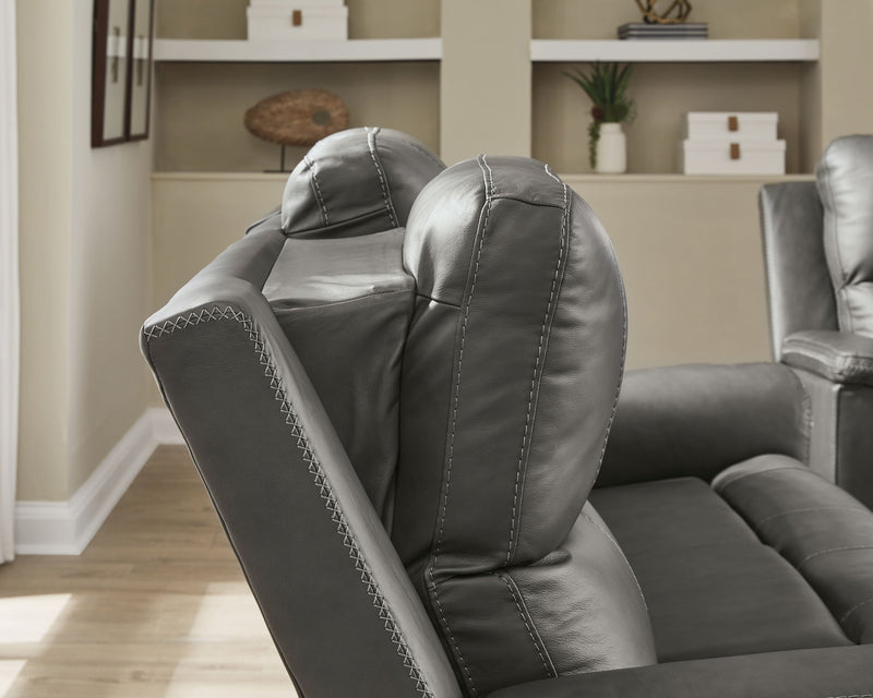 Bleckley - Power Reclining Loveseat With Console / Adjustable Headrest - R&R Furniture Gallery (Fountain Valley, CA)