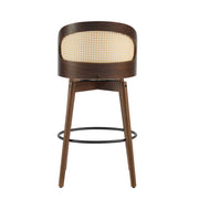 Pair of Noble House Como indoor wood barstools with sleek design, perfect for modern kitchen or bar area.
