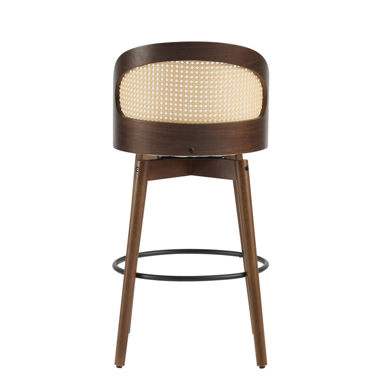 Pair of Noble House Como indoor wood barstools with sleek design, perfect for modern kitchen or bar area.