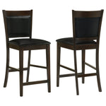 Upholstered Counter Height Stools (Set of 2) - Black / Espresso