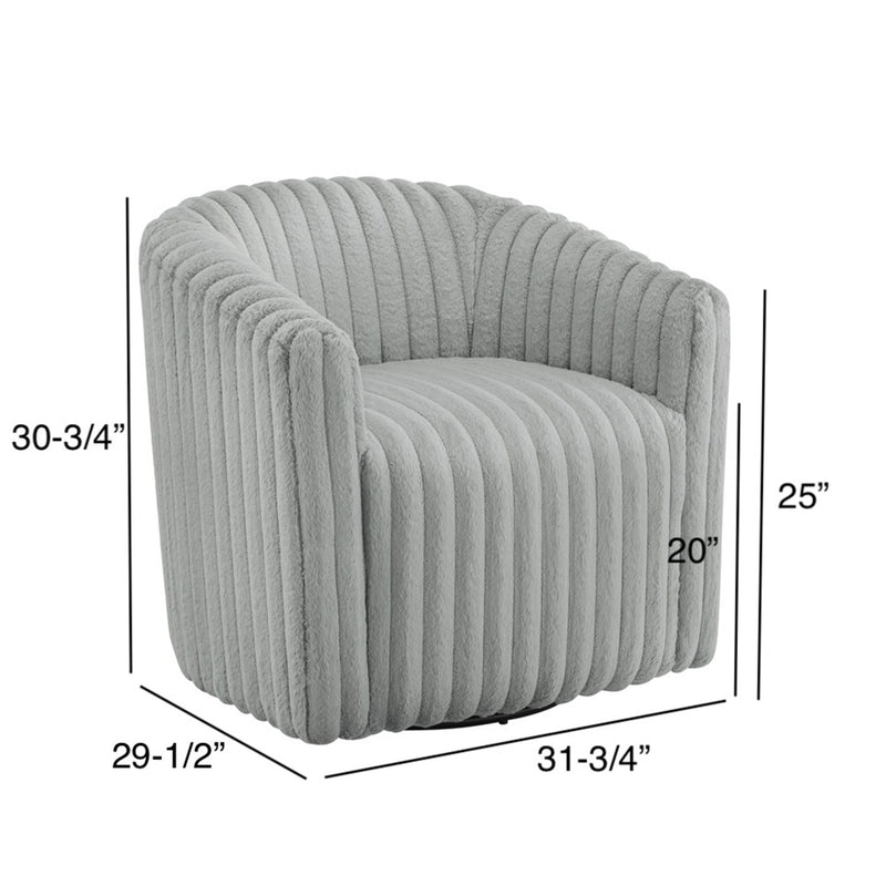 Alexa - Barrel Swivel Chair - Gray - R&R Furniture Gallery (Fountain Valley, CA)