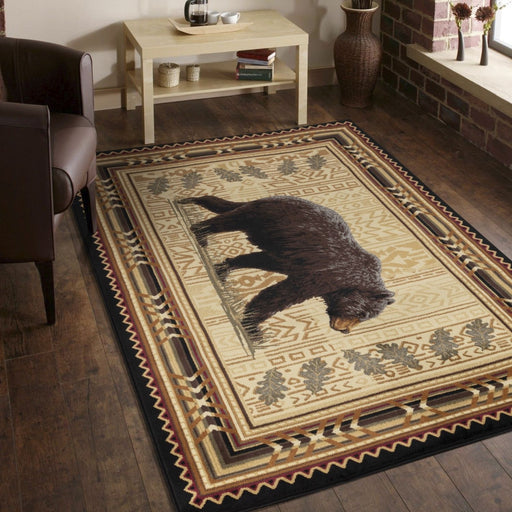 Nature's Nest - 5'3" X 7'3" Lodge Area Rug - Black - R&R Furniture Gallery (Fountain Valley, CA)