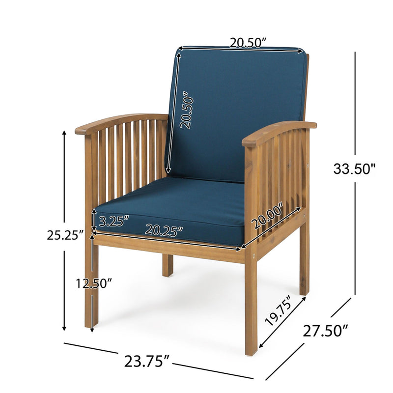 Casa - Acacia Club Chair Coastal Classic Outdoor Seating, Waterproof Fabric - R&R Furniture Gallery (Fountain Valley, CA)
