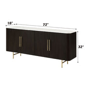 Clayten - Server - White Natural Marble Top & Espresso - R&R Furniture Gallery (Fountain Valley, CA)