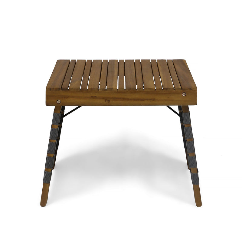 Outdoor Wooden Foldable Side Table - Teak - R&R Furniture Gallery (Fountain Valley, CA)