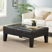 Chatham - Ottoman With Drawer Leather Storage Solution - Dark Coffee - R&R Furniture Gallery (Fountain Valley, CA)