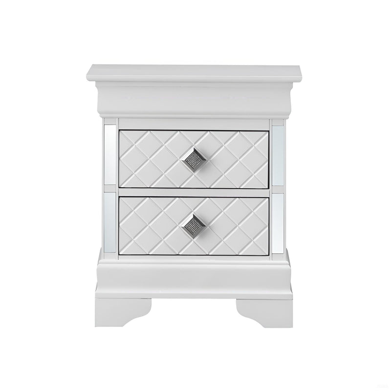 Silver Champagne Accent Nightstand by Glory Furniture featuring a sleek design and modern finish.