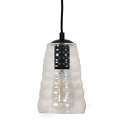 Clear Torus long industrial pendant light by Lumi Source hanging with a sleek, modern design for stylish interior lighting.