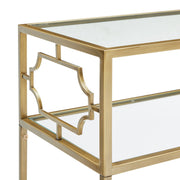 Grifton - Rectangular Glass Accent Table - Antique Gold - R&R Furniture Gallery (Fountain Valley, CA)