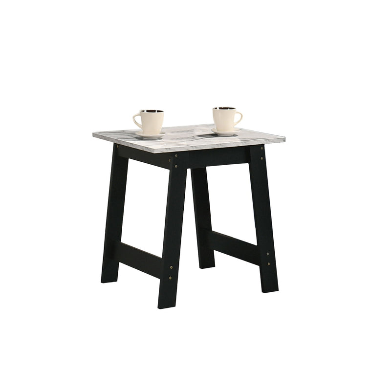 Kenzo - End Table With Faux Marble Top Finish - Black - R&R Furniture Gallery (Fountain Valley, CA)