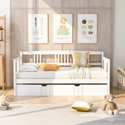 Modern DreamHaus multifunctional daybed with integrated storage drawers, sleek design, and plush gray upholstery.