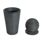 31.5" Tall Striped Column Fountain With LED Light Design For Outdoor Spaces - Gray - R&R Furniture Gallery (Fountain Valley, CA)