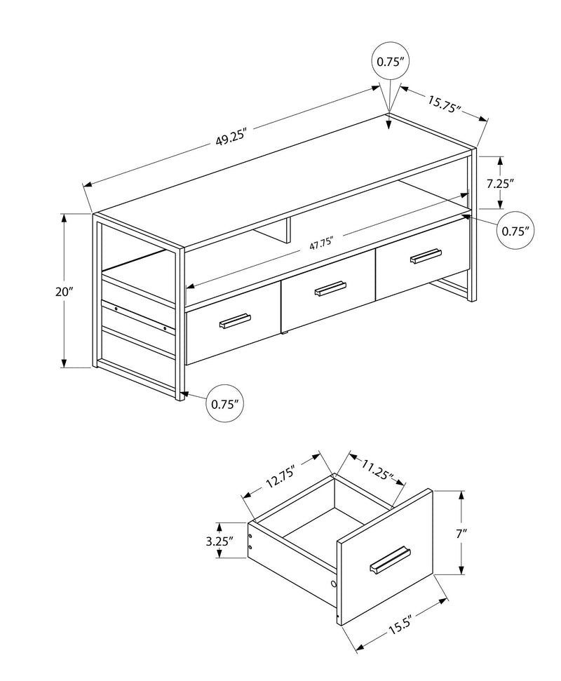 TV Stand, Console, Media Entertainment Center, Storage Drawers, Modern - R&R Furniture Gallery (Fountain Valley, CA)