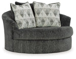 Biddeford - Oversized Swivel Accent Chair - Shadow - R&R Furniture Gallery (Fountain Valley, CA)