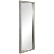 Silver metallic mirror by Uttermost, Cacelia floor mirror with a sleek, reflective surface and modern design.