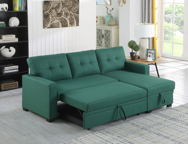 Upholstered Pull Out Sectional Sofa With Chaise - R&R Furniture Gallery (Fountain Valley, CA)