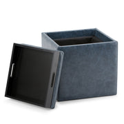 Rockwood - Upholstered Cube Storage Ottoman With Tray - R&R Furniture Gallery (Fountain Valley, CA)