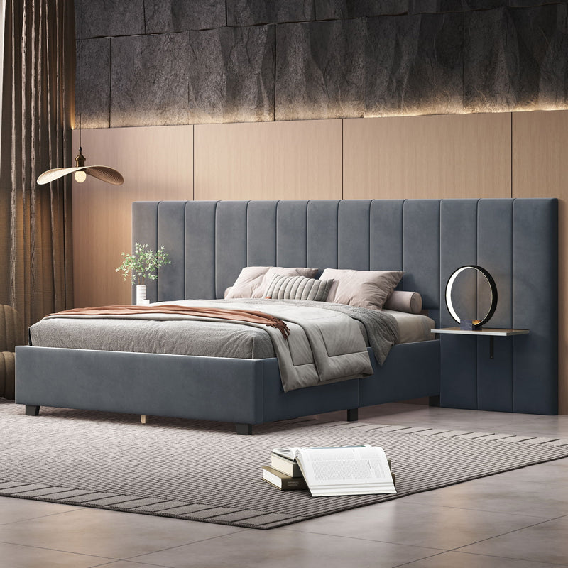 Upholstered Platform Bed With Big Headboard - R&R Furniture Gallery (Fountain Valley, CA)