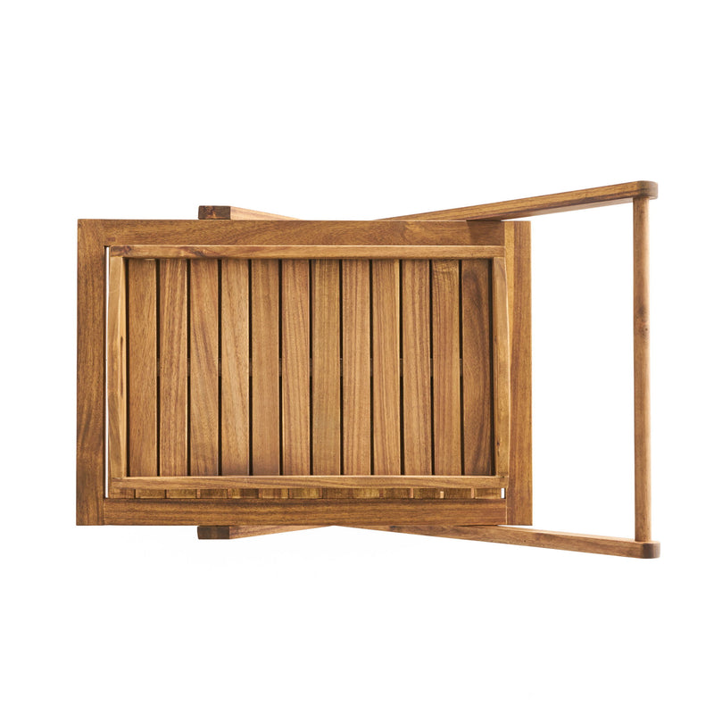 Riviera Bar Cart Stained Mobile With Wheels For Entertaining - Natural Stained