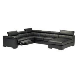 A485 Natuzzi Black Sectional Sofa