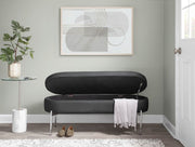 Lumi Source Chloe contemporary glam storage bench with plush upholstery and sleek design, ideal for modern living rooms and bedrooms.
