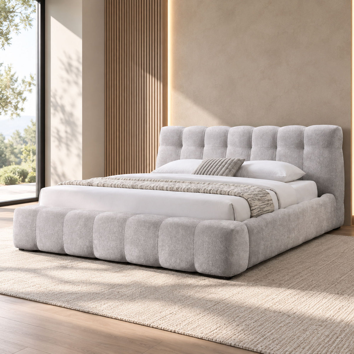 Hannah - Eastern King Bed - Gray