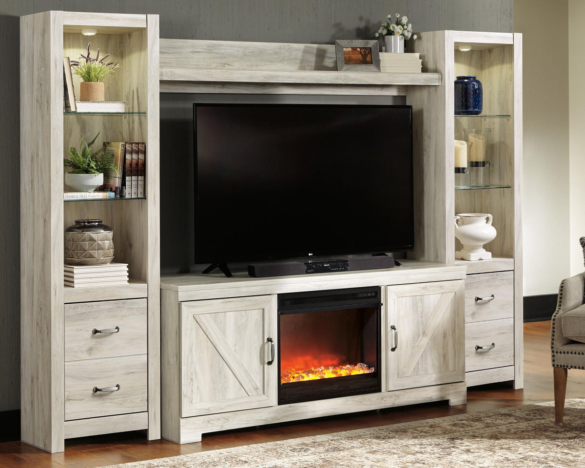 Bellaby entertainment center by Signature Design by Ashley with TV stand, cabinets, and open shelving