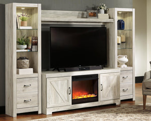 Bellaby entertainment center by Signature Design by Ashley with TV stand, cabinets, and open shelving
