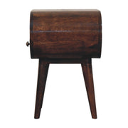 Circular Bedside Table With Open Slot - Walnut - R&R Furniture Gallery (Fountain Valley, CA)